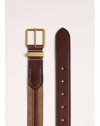 ME+EM - Stripe Leather Belt - Lyst