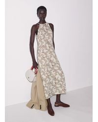 ME+EM - Crepe Whimsical Bulbs Print Slim Maxi Dress Light Cream-Multi - Lyst