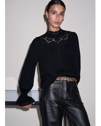 ME+EM - Silk Ornate Embroidered High-Neck Top - Lyst