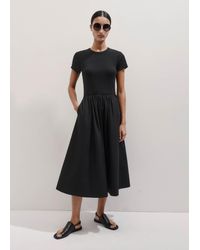 ME+EM Mixed Media Shirt Collar Maxi Dress in Blue | Lyst
