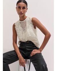 ME+EM - Embroidered Tulle Top + Cami - Lyst