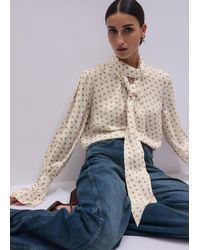 ME+EM - Silk Spaced Paisley Print Statement Sleeve Blouse + Tie - Lyst