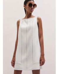ME+EM - Crease-Less Linen Stitch Detail Mini Shift Dress - Lyst