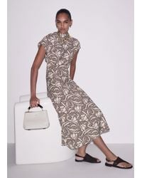 ME+EM - Bias Cut Speckled Bloom Print Maxi Dress-Light Cream - Lyst