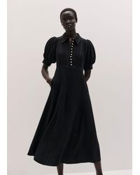 ME+EM - Contrast Stitch Fit And Flare Midi Shirt Dress - Lyst
