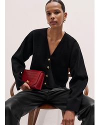 ME+EM - Merino Cotton Milano Knit Extreme Sleeve Crop Cardi - Lyst