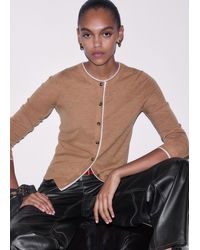 ME+EM - Barely There Contrast Slim Cardigan Camel Melange/Soft - Lyst