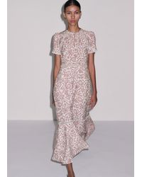 ME+EM - Fit & Flare Entangled Lace Print Maxi Dress Light Cream - Lyst
