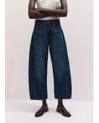 ME+EM - Cropped Exaggerated Tapered Jean Authentic Dark Wash - Lyst