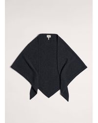 ME+EM - Cashmere Triangle Knit Scarf Charcoal Melange - Lyst