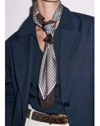 ME+EM - Reversible Geometric Print Scarf Chambray-Dark Cocoa - Lyst