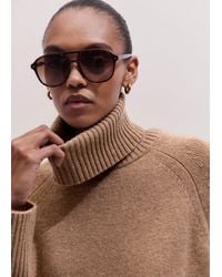 ME+EM - Cashmere Curved Hem Raglan Jumper - Lyst