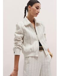 ME+EM - Textured Stripe Bomber Jacket - Lyst