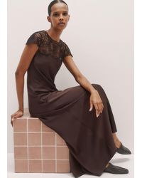 ME+EM - Lace Trim Bias Cut Maxi Dress - Lyst