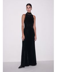 ME+EM - Silk Blend Velvet Draped Full Length Dress - Lyst