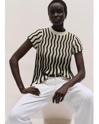 ME+EM - Textured Pointelle Swing Knit Top Cream - Lyst