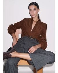 ME+EM - Babycord Balloon Sleeve Blouse - Lyst