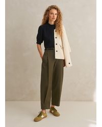 ME+EM - Cotton-blend Tapered Pleat Trouser - Lyst
