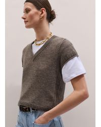 ME+EM - Merino Cashmere Silk V-Neck Straight Baby Tee - Lyst