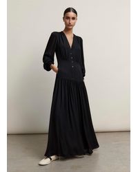 ME+EM - Silk Statement V-Neck Maxi Dress + Belt - Lyst