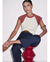 ME+EM - Raw Edge Raglan Sleeveless Sweatshirt Light Cream-Rosewood - Lyst