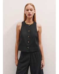ME+EM - Crease-Less Linen Crop Shell Top - Lyst