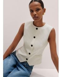 ME+EM - Round Neck Pinstripe Waistcoat - Lyst