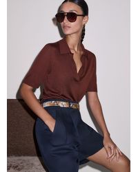 ME+EM - Silk Slim Knit Polo Tee - Lyst