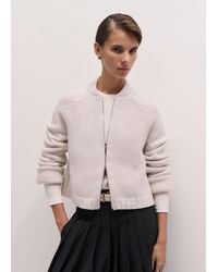 ME+EM - Chunky Wool Cotton Knit Bomber - Lyst