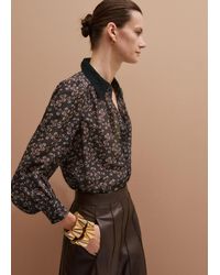 ME+EM - Scallop Daisy Print Feature Collar Blouse - Lyst
