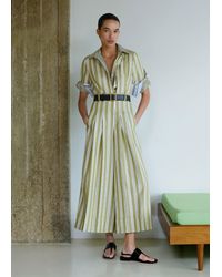 ME+EM - Stripe Wide Leg Cropped Jumpsuit-Multi - Lyst