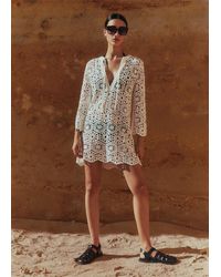 ME+EM - Cotton Crochet Beach Mini Dress - Lyst