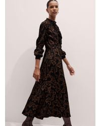 ME+EM - Floral Scroll Print Maxi Dress + Tie - Lyst