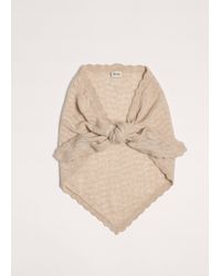 ME+EM - Lofty Pointelle Triangle Scarf Latte Melange - Lyst