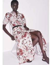 ME+EM - Grand Paisley Print Fit And Flare Maxi Dress + Tie Light Cream-Multi - Lyst