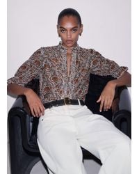 ME+EM - Silk Cotton Rising Wildflower Print Blouse - Lyst
