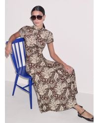 ME+EM - Elaborate Botanical Print Short Sleeve Maxi Dress - Lyst
