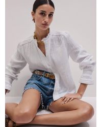 ME+EM - Cheesecloth Pleat Detail Blouse - Lyst