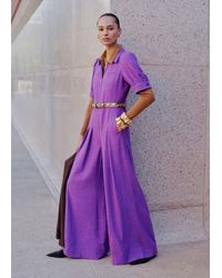 ME+EM - Wide Leg Jumpsuit + Belt - Lyst