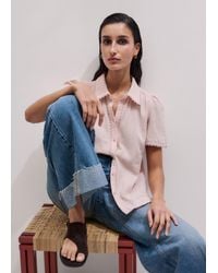 ME+EM - Cheesecloth Trim Detail Blouse - Lyst