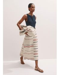 ME+EM - Cotton Bouclé Stripe Knit Maxi Skirt - Lyst