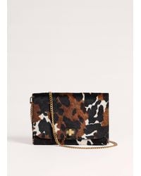 ME+EM - Cow Print Envelope Clutch Dark Multi - Lyst