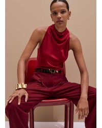 ME+EM - Silk Satin Halterneck Sleeveless Top - Lyst