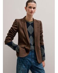 ME+EM - Pinstripe Sharp Shoulder Blazer - Lyst