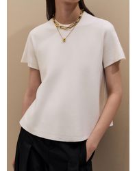 ME+EM - Wool Stretch Short Sleeve Swing Knit Top - Lyst