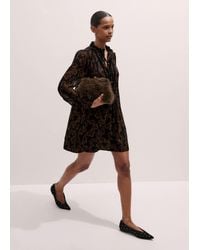 ME+EM - Floral Scroll Print Short A-Line Dress - Lyst