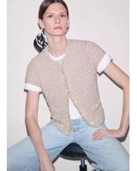 ME+EM - Tweed Knit Pouf Shoulder Crop Jacket - Lyst