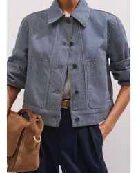 ME+EM - Cotton Denim Stripe Jacket - Lyst