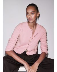 ME+EM - Cashmere Roll Trim Straight Cardigan - Lyst