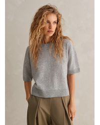 ME+EM - Cashmere Relaxed Crop Tee - Lyst